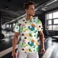 thumbnail image 3 of Wukai Floral Vintage Print Men's Short-Sleeved Mesh T-Shirt,Quick-Dry Short Sleeve Workout T-Shirt-Small, 3 of 8
