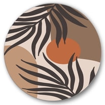 Designart 'Sun and Moon Shapes In Retro Terracotta Tones III' Modern Circle Metal Wall Art 29x29 - Disc of 29