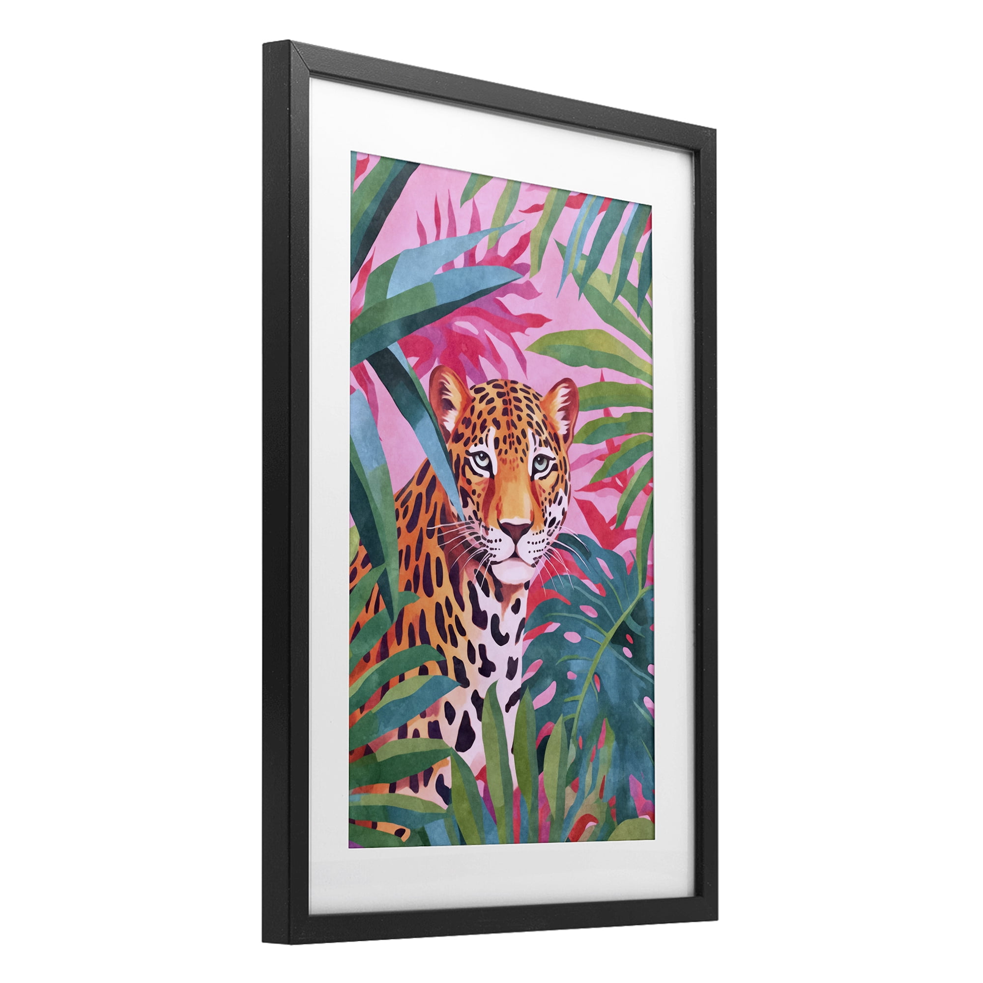 Stupell Industries Wild At Heart Leopard Black Framed Print Under Glass, design by Andrea Haase