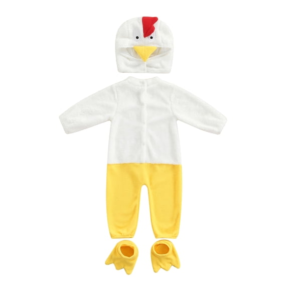 Txlixc Traje de pollo para bebés, pantalones de botón de manga larga, traje de sombrero y zapatos Txlixc moda