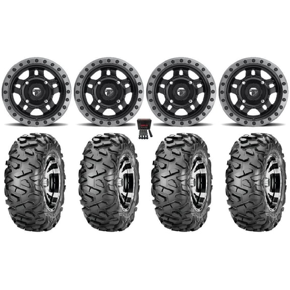 Fuel Anza Black 14" Wheels 28" BigHorn Tires Sportsman RZR Ranger