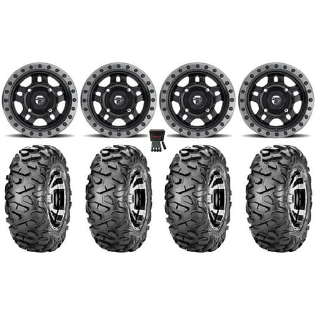 Fuel Anza Black 14 Wheels 28 BigHorn Tires Kawasaki Mule Pro FXT