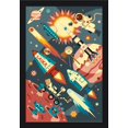 thumbnail image 1 of Space Geometric - Lantern Press Artwork (16x24 Giclee Art Print, Gallery Framed, Black Wood), 1 of 1