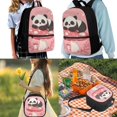 thumbnail image 2 of Jeiento Panda School Bags for Girls 7-10 10-12 Kids Backpack with Lunch Box and Pencil Case Mushroom Primary School Bookbag Boys Preschool Kindergarten Children Back Packs 3pcs Pink, 2 of 7