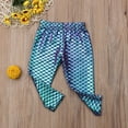 thumbnail image 3 of Inevnen Baby Girls Mermaid Fish Scale Stretch Leggings Pants Tights Kids Shiny Leggings, 3 of 6