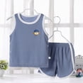 thumbnail image 2 of TOWED22 Toddler Boy Summer Clothing Sets 2pcs Breathable Sleeveless Tee Tank + Colorful Sports Graphic Shorts Casual Outfits(Grey,18-24 M), 2 of 4