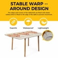 thumbnail image 4 of Fall Maple Leaves Table Cloths for 5 Foot Rectangle Tables, Autumn Love Pinecone Rustic Beige Patio Waterproof Elastic Fitted Tablecloths, Washable Rectangular Table Cover for Camping, 4 of 8