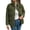 Army Green, variant on Staron Winter Jackets for Women Puffer Coat Corduroy High Neck Long Sleeve Button Down Casual Loose Warm Solid Outerwear, Army Green L