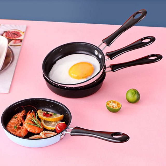 Mini Sartén de Acero inoxidable, Sartén para Huevos Antiadherente de 12 cm, Sartén de Induco con Asa, Portátil para Acampar, Cocinar, Inucció, gas