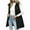 Black, variant on Women's Long Vest Plain Sleeveless Hood Winter Vest Outwear Jacket Lightweight Warm Coat Outerwear with Zip-Up and Cotton Material for Women's Casual Fashion and Apparel,Army Green,L
