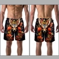 thumbnail image 3 of luoweisi Men's Beach Shorts Quick Dry Swim Trunks with Mesh Lining Flower Deer L, 3 of 5