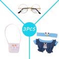 thumbnail image 3 of Ropa de muñeca azul Kawaii, vestido, suéter, sombrero, uniforme, apto para muñecas Lalafanfan de 30 cm, pato amarillo, regalos para niños, accesorios para muñecas, juguetes, 3 of 5