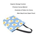 thumbnail image 3 of FORMRS Womens Canvas Tote Bag with Zipper Inner Pocket Shoulder Handbag, Playful Fried Eggs, 3 of 7