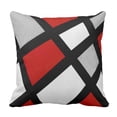thumbnail image 3 of RYLABLUE Ensemble de 4 Taies d'Oreiller Modernes Abstraites Rayures Rouges Gris Noir Blanc Acrylique Gris Audacieux Housse de Taie d'Oreiller Housse de Coussin Déco Maison, 3 of 5