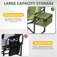 thumbnail image 5 of UBesGoo Portable Director Chair, 265 lbs Capacity Folding Outdoor Chair with Side Tray & Insulated Cooler Bag for Camping, Tailgating, Sports, Army Green with Light Yellow Accents, 5 of 18
