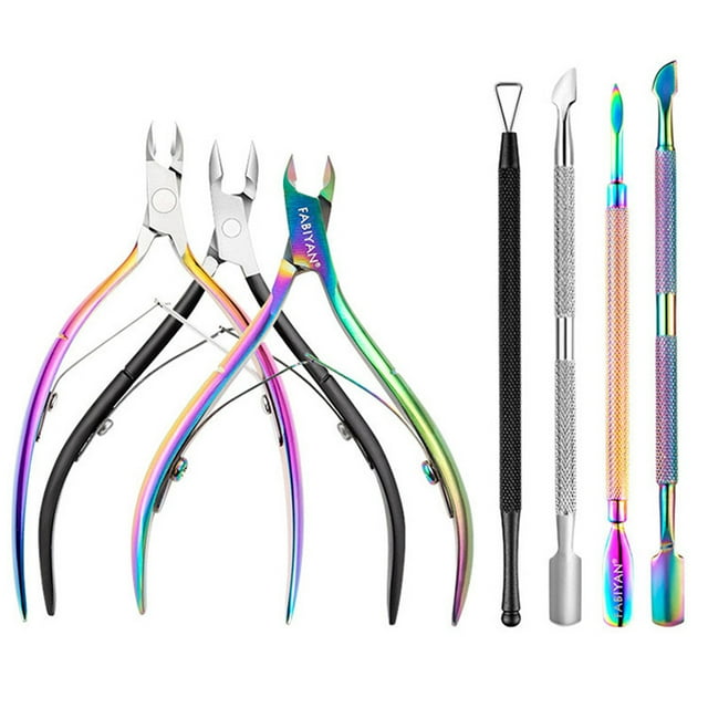 1 Set Professional Cuticle Trimmer Remover Pusher Scissors Stainless Steel Cuticle Nipper Cutter Clipper Pedicure Manicure Tools