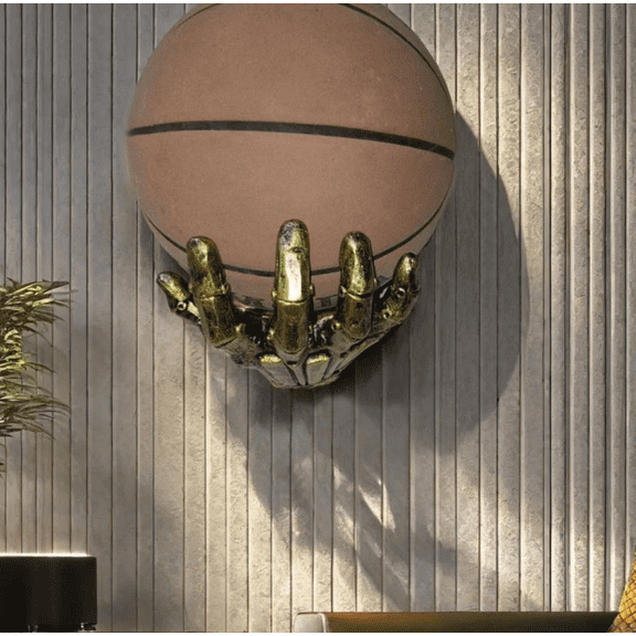 Storage Rack Wall Mounted Basketball Holder, Wall Mount Art Decor, Hand Sculpture Ball Holder, Storage Rack, Organizer Display Case, Sports Room Decor For Basketball Lover