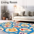 thumbnail image 2 of ODIKA 4x6 Machine Washable Non-Slip Area Rug, Naturalist Scholar Log Slice ABC Interactive Play Surface High Traffic Rug, Beige, 692978, 2 of 7