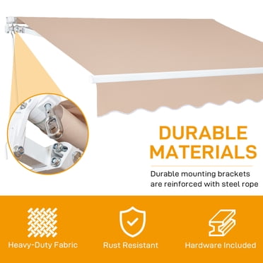 Replacement Awning Canvas For Retractable Patio Awnings - 12x10 Ft, 280gsm Polyester, UV & Water Resistant (Color A)