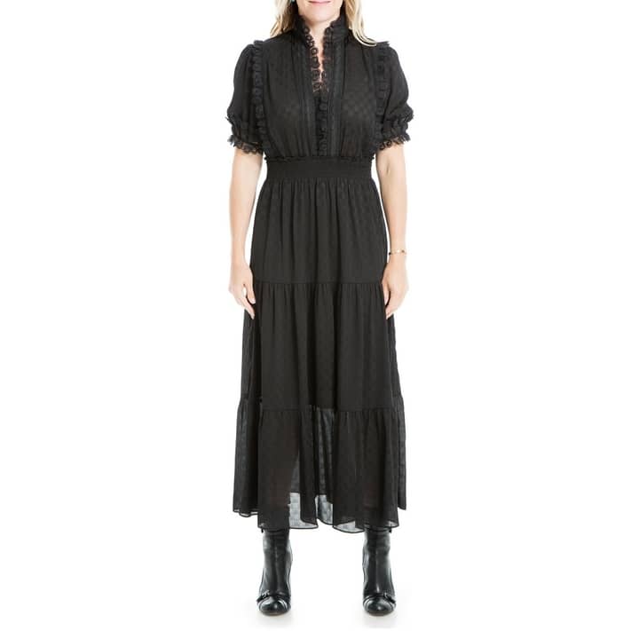 Max Studio Women's Jacquard Shine Dot Maxi Dress - Walmart.com