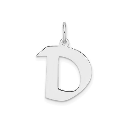 Sterling Silver Block Letter D Pendant Charm for Women or Unisex Wear, Polished Minimalist Alphabet Jewelry for Personalized Style and Everyday Self Expression