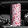 thumbnail image 3 of Strawberry 20 Oz Skinny Tumbler with Lid and Straw - Insulated Water Bottle- Birthday Gifts for Mom Sister Friends Women, 3 of 5