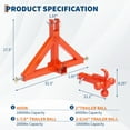 thumbnail image 2 of Yiwa 10,000 LB 3-Point Tractor Trailer Hitch - Category 1 Quick-Hitch Compatible w/2" Receiver & Triple Ball Mount (1-7/8", 2", 2-5/16"), 2 of 7
