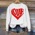 thumbnail image 2 of Busydd Valentine's Day Sweatshirt for Women Fashion Love Heart Print Pullover Tops Casual Loose Long Sleeve Crewneck Valentines Sweatshirts Valentines Day Gifts for Women, 2 of 4