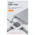 thumbnail image 3 of Concentrador USB C 7 en 1, Adaptador USB 3.2, Concentrador Tipo C, EstacióN de Acoplamiento para Computadora PortáTil con 4K 60 Hz, Doble HDTV, RJ45, Ethernet, PD, Carga RáPida B, 3 of 5