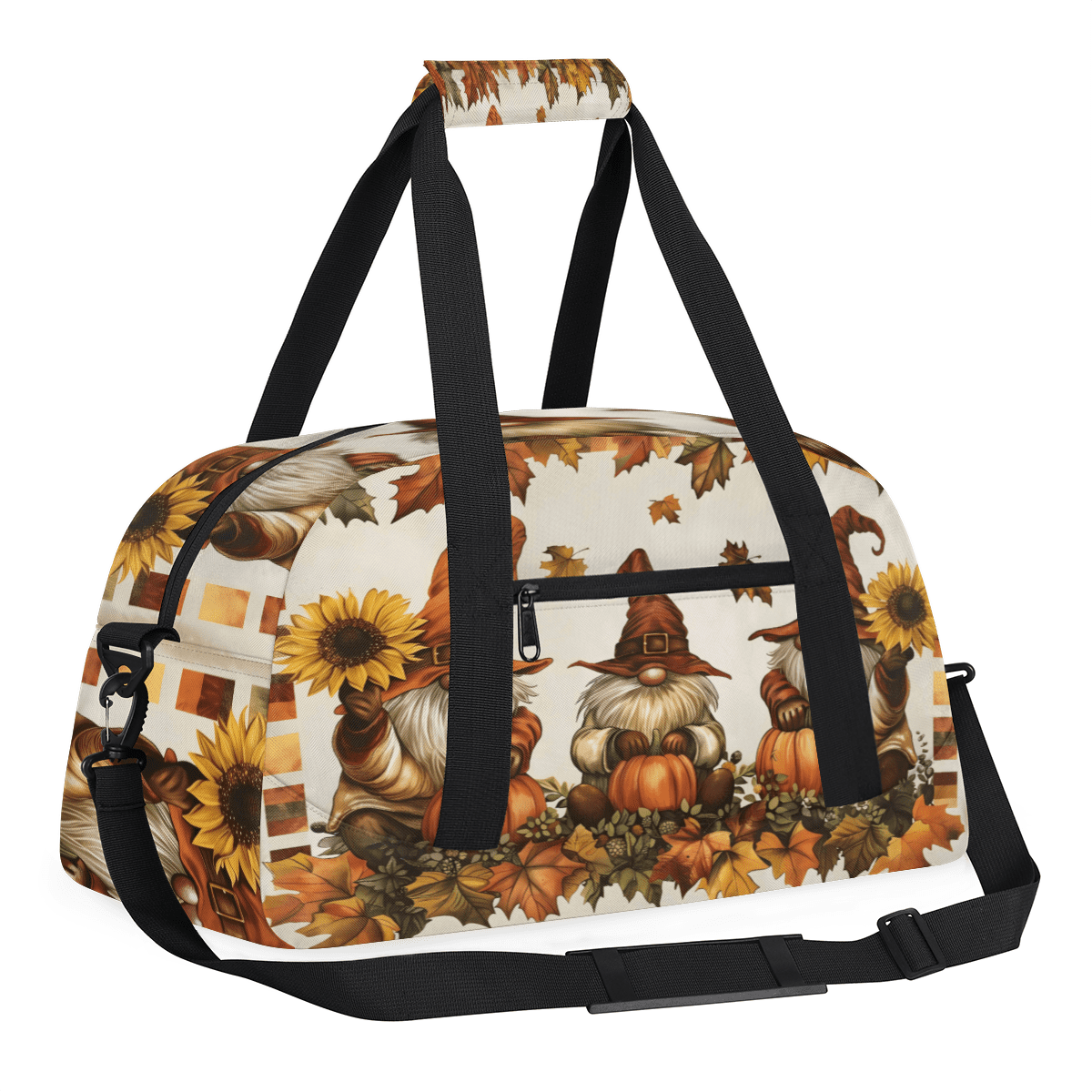 Herdesigns Sports Duffle Bags Travel Duffle Bag Gym Bag Halloween Fall Gnomes Weekender Travel Bag Waterproof Overnight Bag Carry On Travel Tote Bag Dance Bags