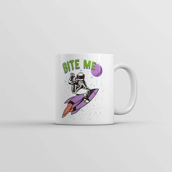 Bite Me Mug Funny Astronaut Space Graphic Novelty Coffee Cup