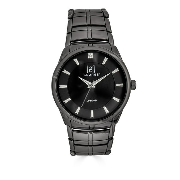 George Men's 41mm Gunmetal Tone Slim Case Bracelet Watch