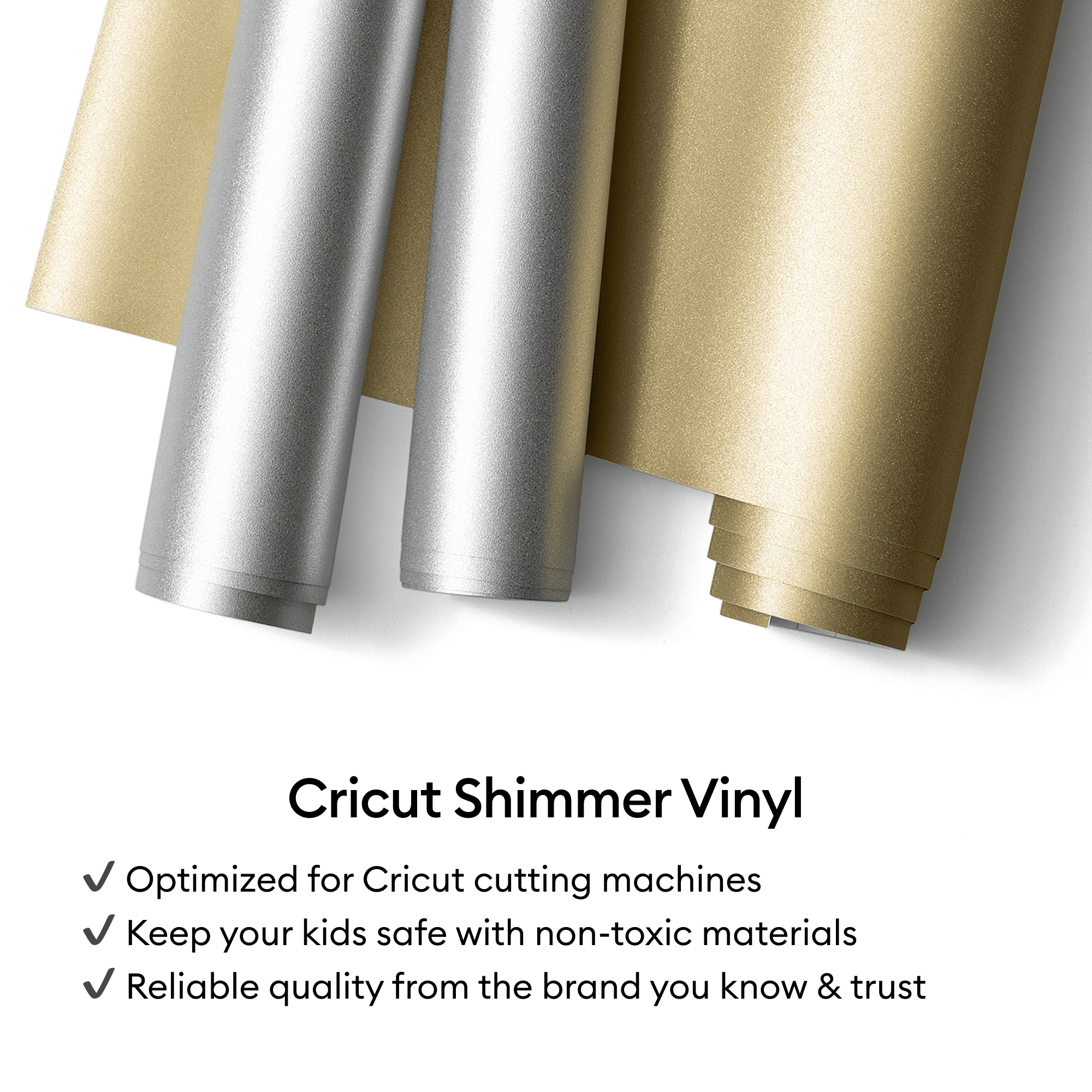 Cricut® Shimmer Vinyl – Permanent (4 ft), 12 x48, Gold