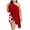 Red, variant on IROINNID Plus Size Dresses For Women Evening Party Off Shoulder Short Sleeve Wedding Guest Solid Wrap Bodycon Ruffle Party Dresses Summer