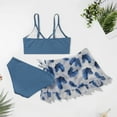 thumbnail image 5 of URMAGIC Girl's 3 Piece Cute High Waisted Ruffle Trim Swimsuit Bikini Sets with Beach Skirt 8-14 Years, 5 of 10