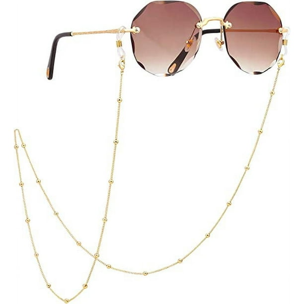 Glasses Chain Sunglasses with Stand Reading Glasses Holder Gold Beaded Chain Lanyard gold Walmart