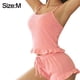 thumbnail image 2 of Conjunto de dos piezas de pantalones cortos con tirantes sexys de color liso para mujer, 2 of 6