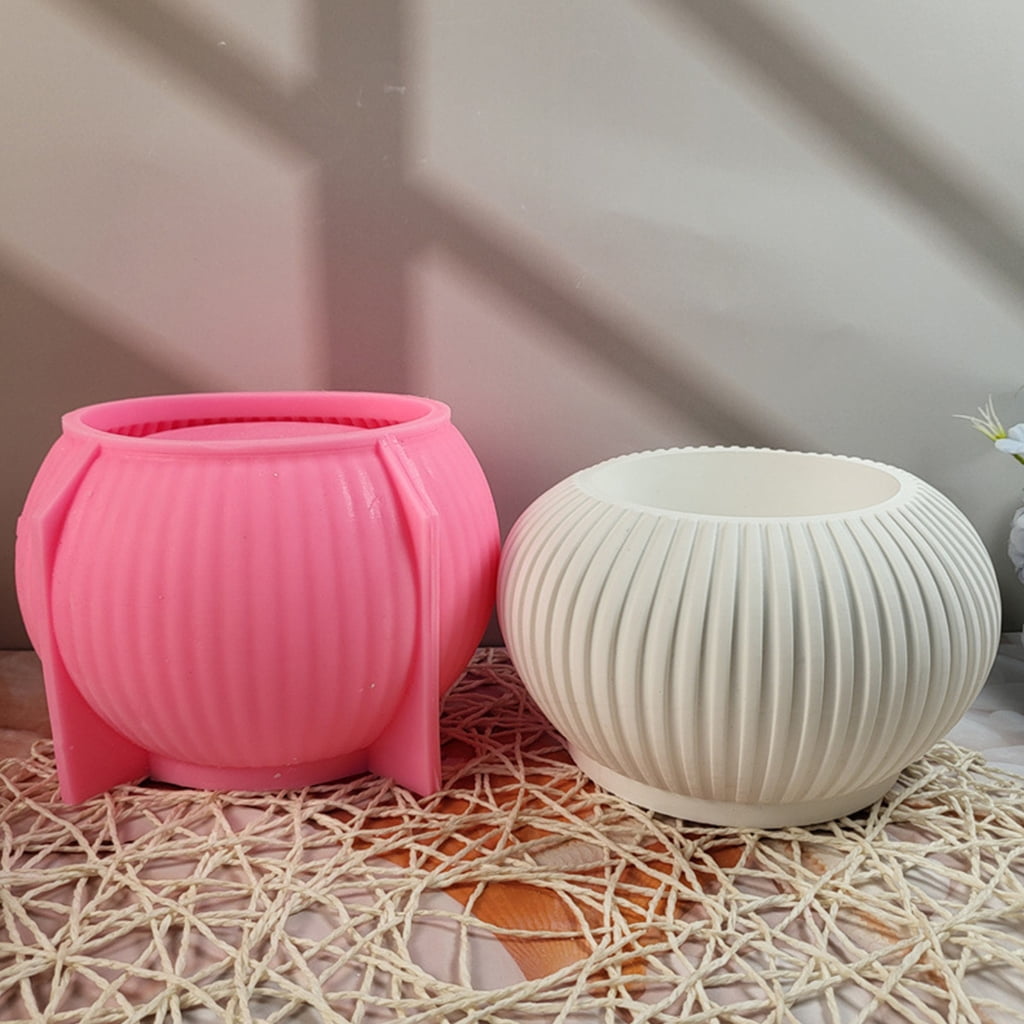 lanema Silicone Stripe Planter Mold for Concrete Resin Craft Home Garden Decoration