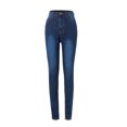thumbnail image 5 of Guieoi High Rise Skinny Jeans for Women Pull On Jeans for Women Stretch Women Hight Elastic Waisted Hole Denim Jeans Stretch Slim Pants Length Jeans, 5 of 9