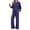 Diamond Blue, variant on MOYIKO Two Piece Sets for Women Fall Travel Vacation Outfits Pleated Long Sleeve Lounge Sets Wide Leg Pants