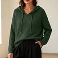 thumbnail image 7 of Womens Pullover Hoodies Zaewscy Women's Fall Casual Hooded V Neck Long Sleeve Sweatshirt Army Green M, 7 of 7