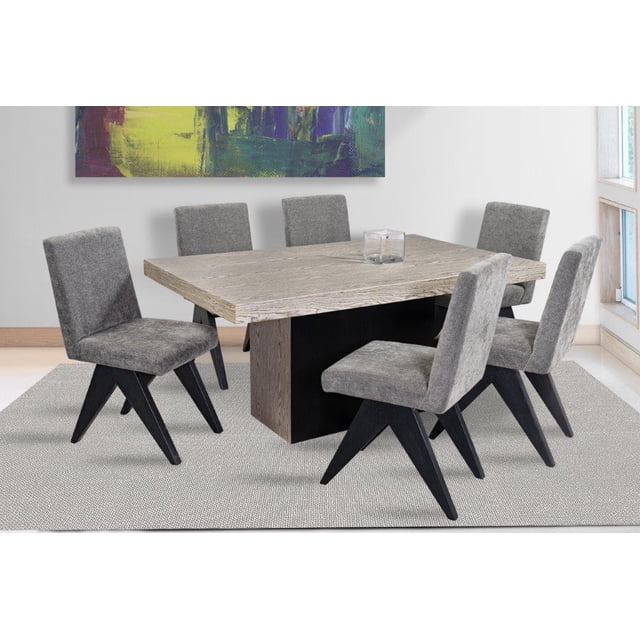 Comedor Japón 6 Sillas Gris Madera Laminado Mobilkraft