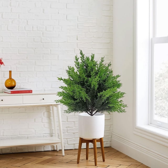 Plantas Verdes Artificiales para Decoración Navideña | Arbustos Artificiales | Decoración para Interiores y Exteriores - Multicolor - 45X30X30Cm - 1 Unidad