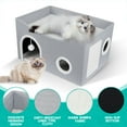 thumbnail image 4 of Cat House for Indoor Cats - Large Cat Bed Cave with Fluffy Ball and Scratch Pad, Foldable Cat Houses & Condos, Cat Cubes, Cat Hideaway, Covered Cat Bed for Multi Small Pet Large Kitty, 4 of 10