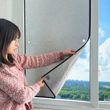 JeashCHAT Window Insulation Kit for Summer, Double Side Aluminum Foil Thermal Insulation Radiant Barrier for Home Office Dorm Window, 11.8"x39", Silver