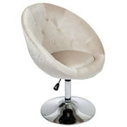 Impressions Vanity Antoinette Round Tufted 360 Degree Swivel Vanity Chair with Flat Base(Rose Gold)