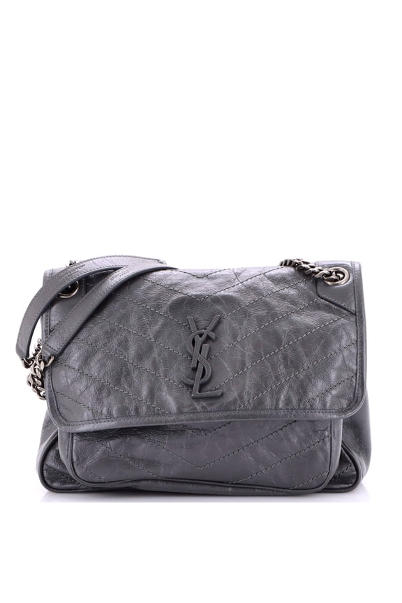 Pre-Owned Niki Chain Flap Bag Matelasse Chevron Leather Medium By Rebag