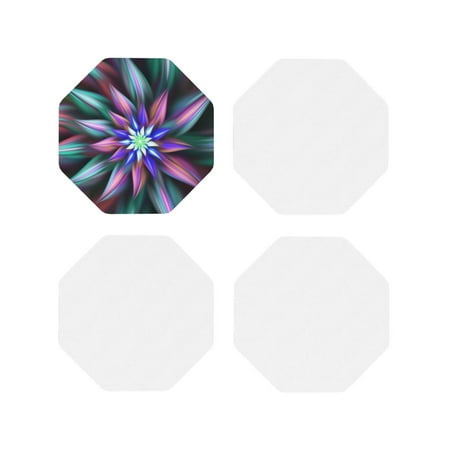

Fuzoiu Colored Abstract Print Leather Coasters Set Drink Coasters Set of 4 for Tabletop Protection Durable PVC Coasters Home Décor and Housewarming Gift-Octagon