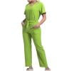 thumbnail image 7 of Nmnitkp Nurse Uniforms Women Set,Natural Uniforms Women's Cool Stretch V-Neck Top and Cargo Pant Scrub Set with Regular and Small Sizes Mint Green,2XL, 7 of 7