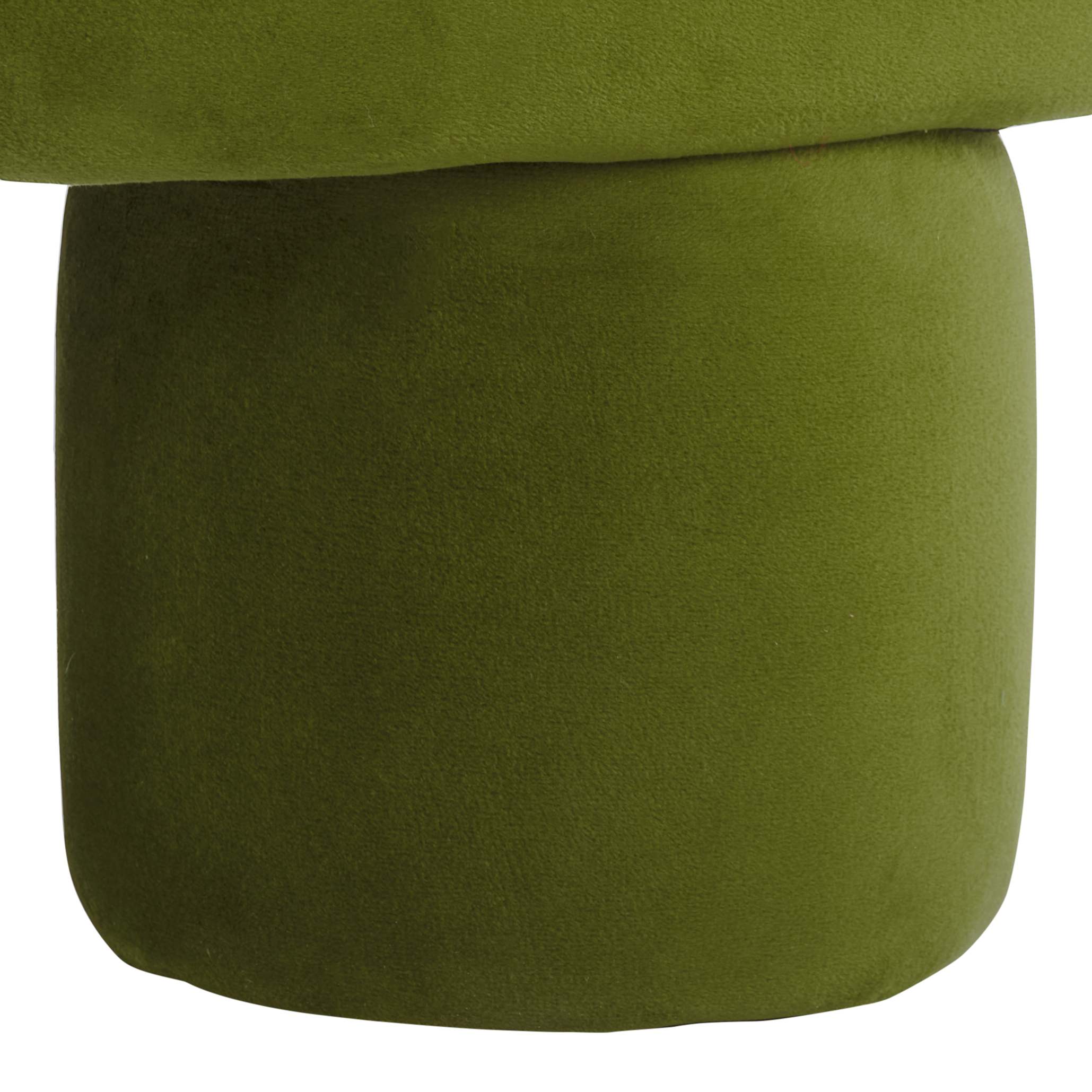 Safavieh Naref Mid-Century Round Ottoman, Olive